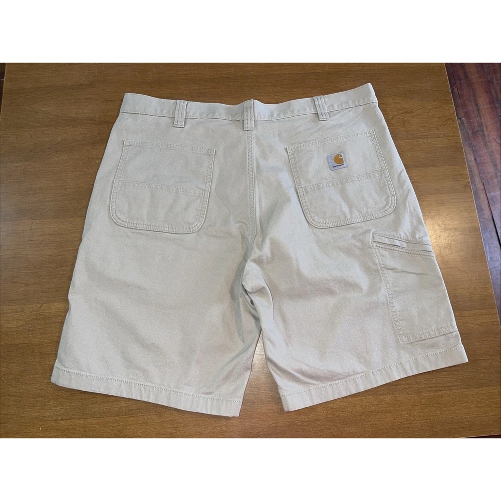 Carhartt Relaxed Fit Rugged Flex Canvas Shorts Men 40 Beige